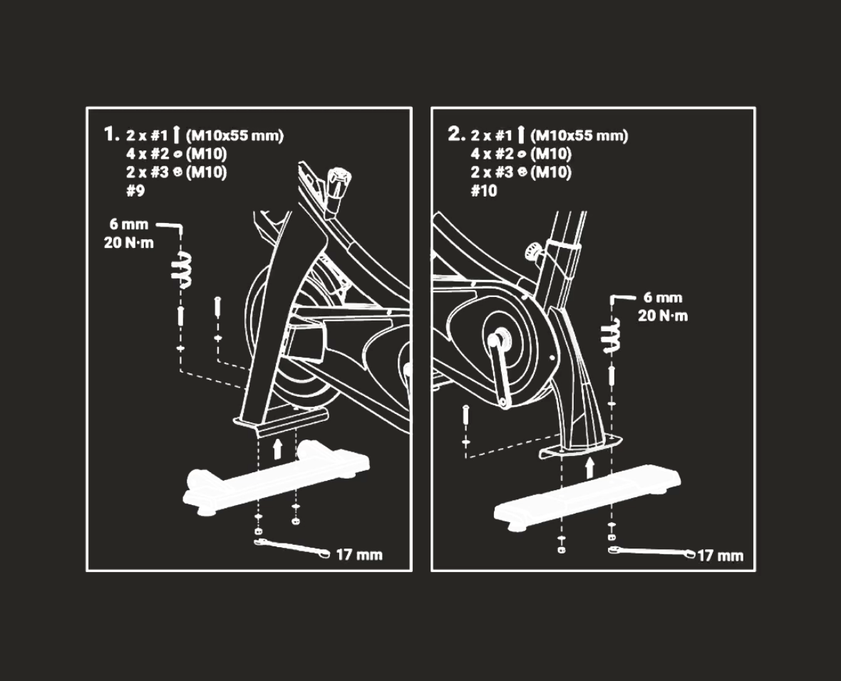 Technical blueprint illustration of a studio cycle
